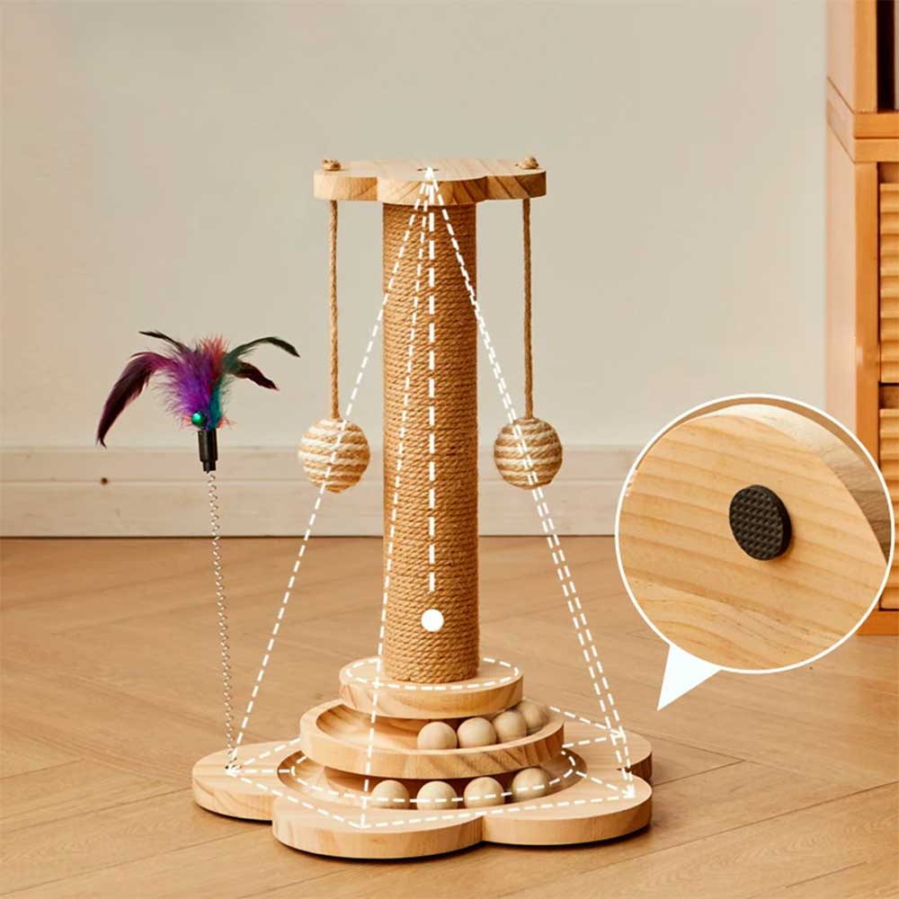 Arranhador de Madeira Brinquedo para Gato