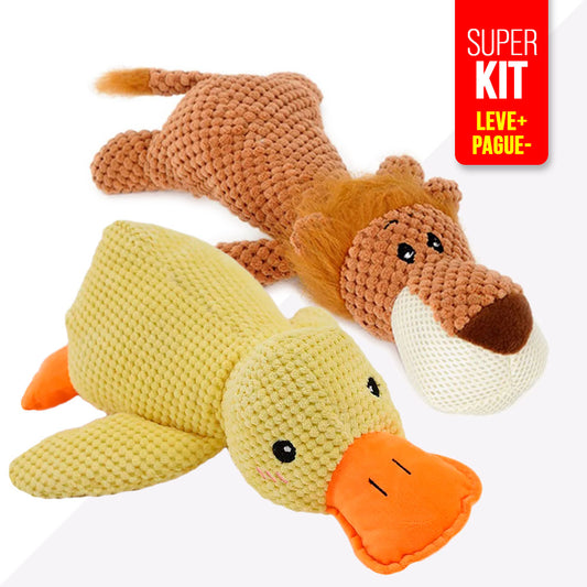 Kit Pato Amigo + Pelúcia Selvagem Leão