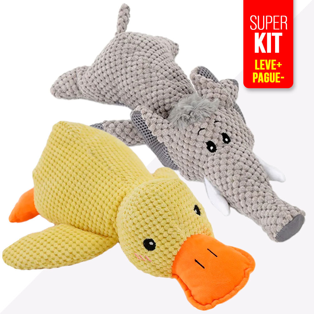 Kit Pato Amigo + Pelúcia Selvagem Elefante