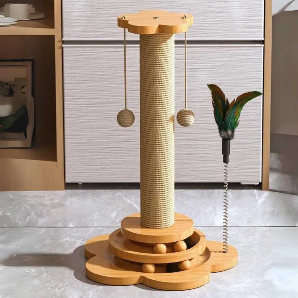 Arranhador de Madeira Brinquedo para Gato