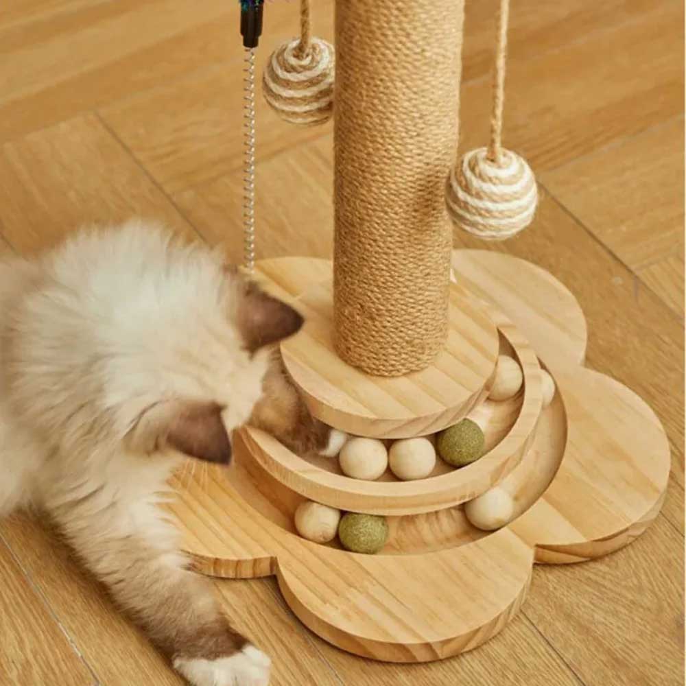 Arranhador de Madeira Brinquedo para Gato