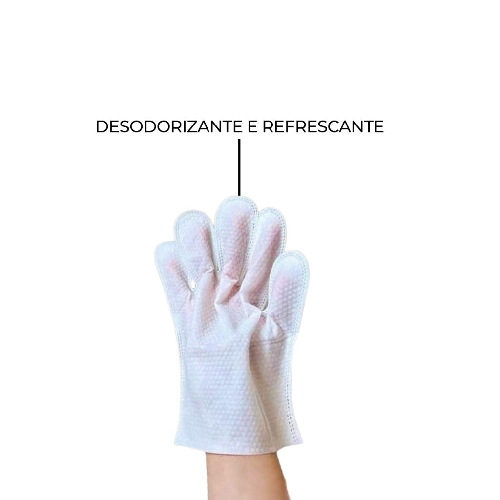 10 Luvas Umedecida para Banho a Seco 🇧🇷