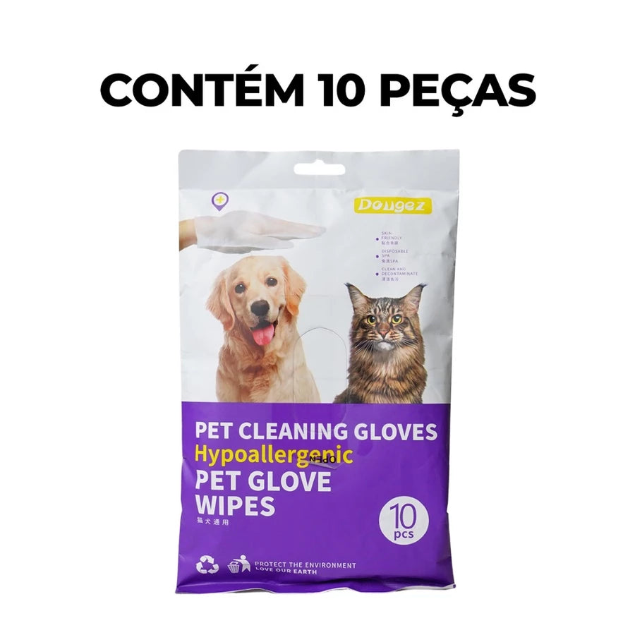 10 Luvas Umedecida para Banho a Seco 🇧🇷