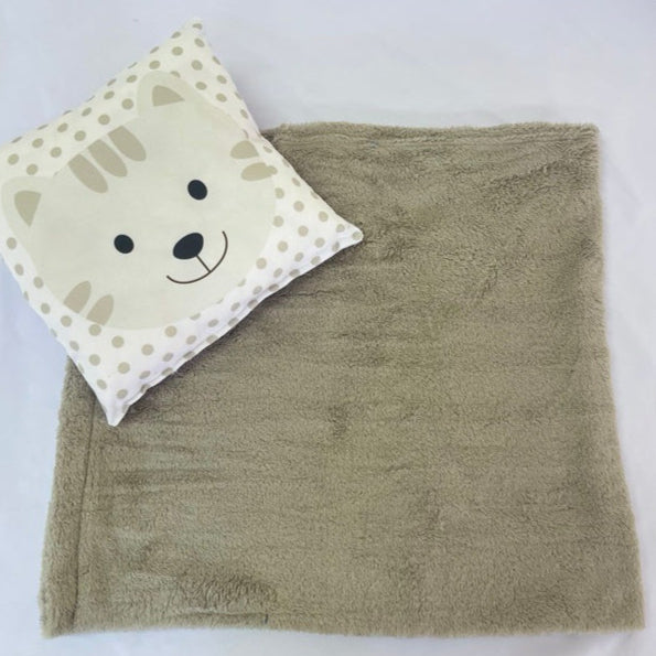 Manta Soft Pet com Travesseiro de Gatinho 🇧🇷