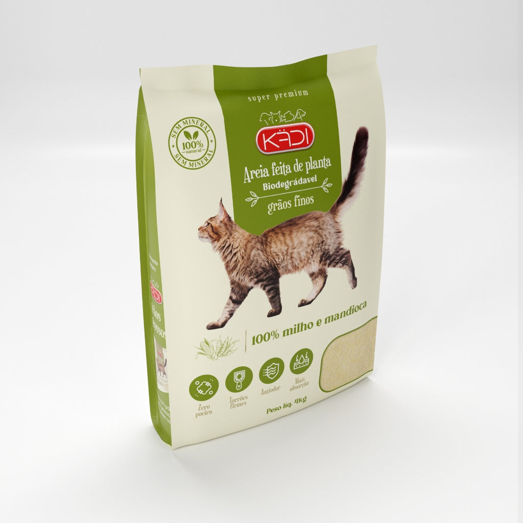 Areia Higiênica P/ Gatos Grãos Finos Kadi 4kg