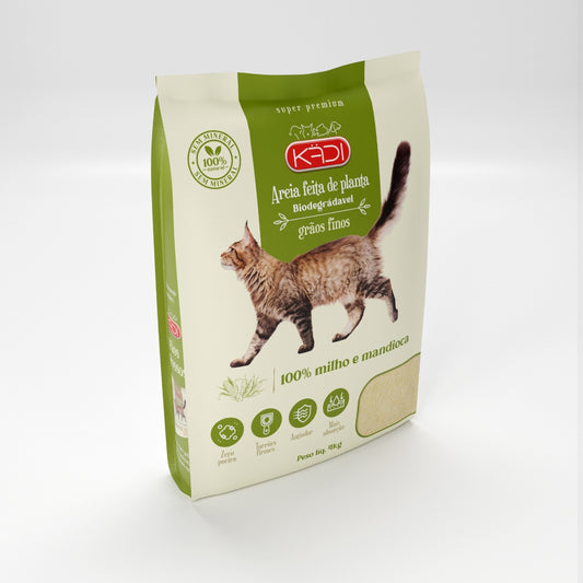 Areia Higiênica P/ Gatos Grãos Finos Kadi 4kg