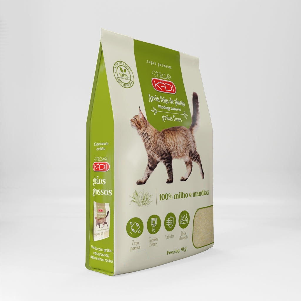 Areia Higiênica P/ Gatos Grãos Finos Kadi 4kg