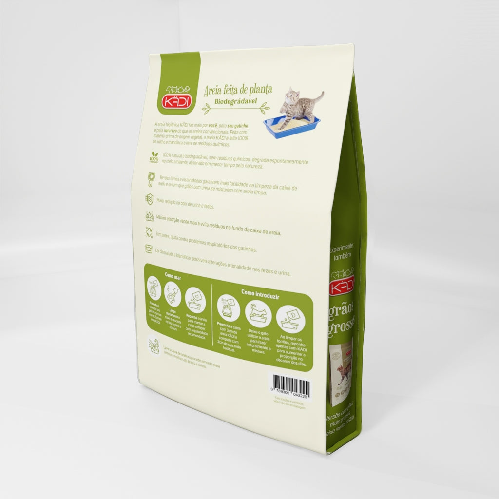 Areia Higiênica P/ Gatos Grãos Finos Kadi 4kg