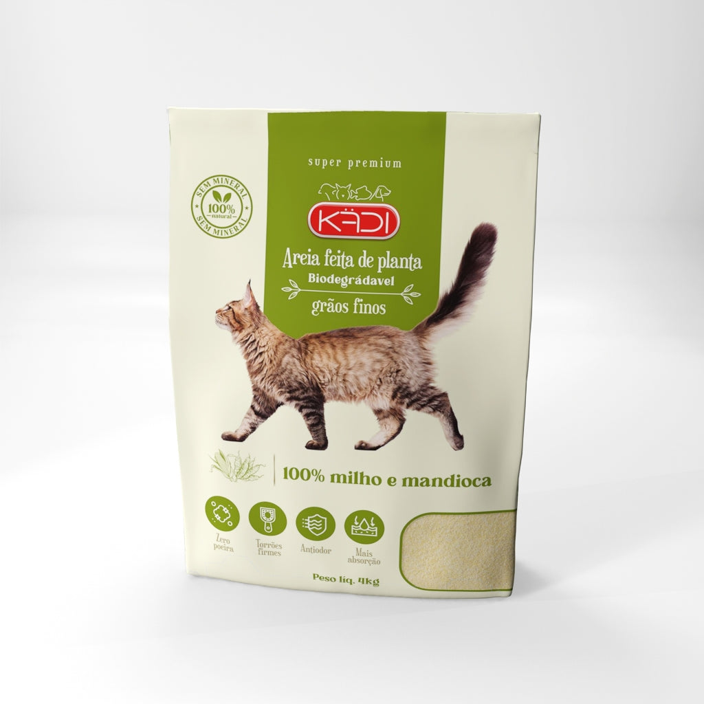 Areia Higiênica P/ Gatos Grãos Finos Kadi 4kg