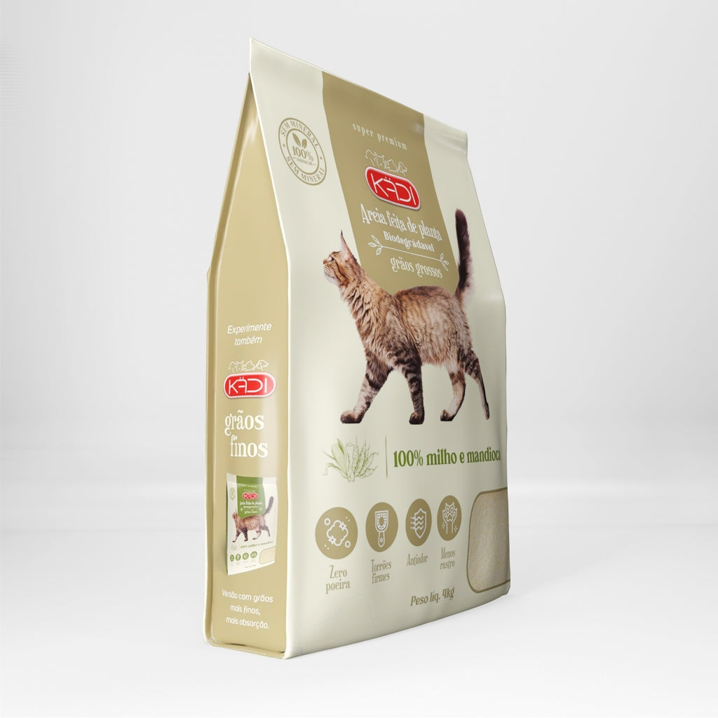 Areia Higiênica P/ Gatos Grãos Mistos Kadi 4kg