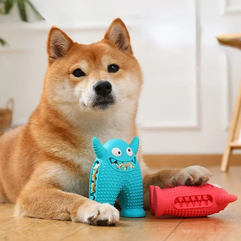 Brinquedo Monstro Morde-Morde Porta-Petiscos e Mordedor